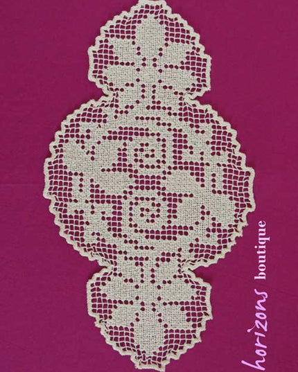 Dentelle - Napperon Ovale Beige 34cm