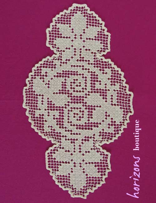 Dentelle - Napperon Ovale Beige 34cm