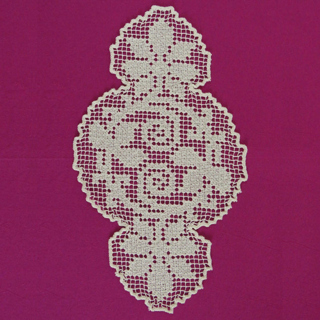 Spitze - Deko-Ovaltischset Beige 34cm