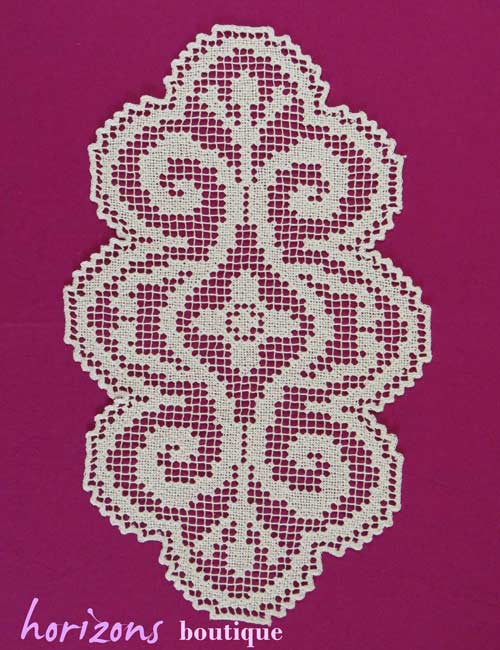 Dentelle - Napperon Ovale Bicolore