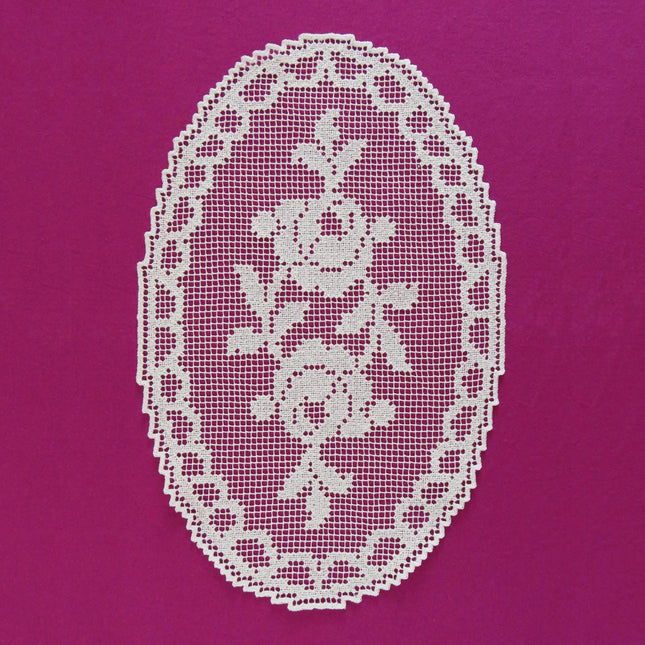 Spitze - Deko-Oval Rosen