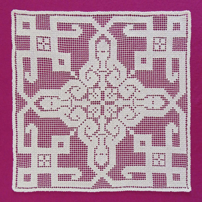 Spitze - Weisses Deko-Quadrat 34cm
