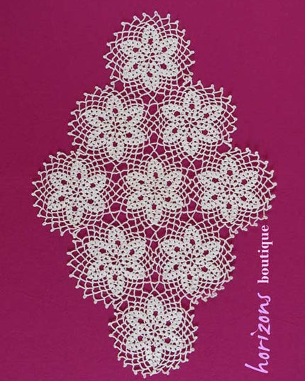 Dentelle - Napperon Losange 9 Fleurs