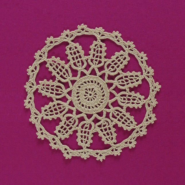 Spitze - Rundes Beiges Deko-Tischset 18cm