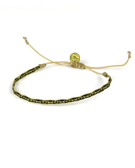 Bracelet Argentinas Fin Motif Or sur Noir - Guanabana