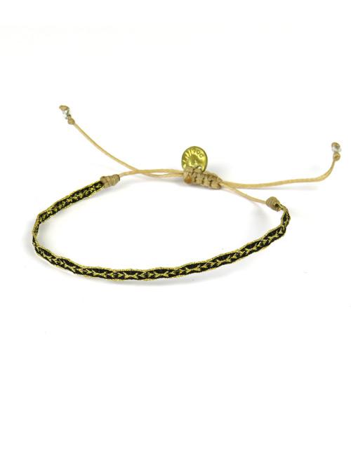 Bracelet Argentinas Fin Motif Or sur Noir - Guanabana