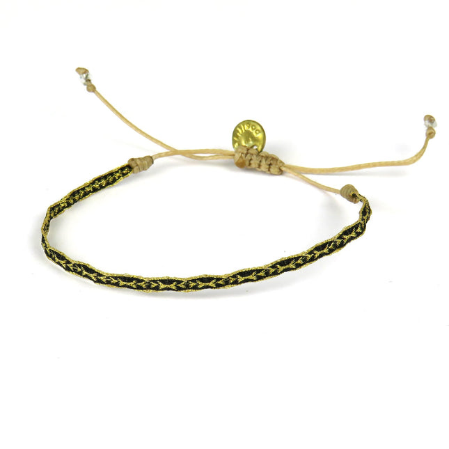 Feines handgewebtes Armband in Goldtönen - Guanabana