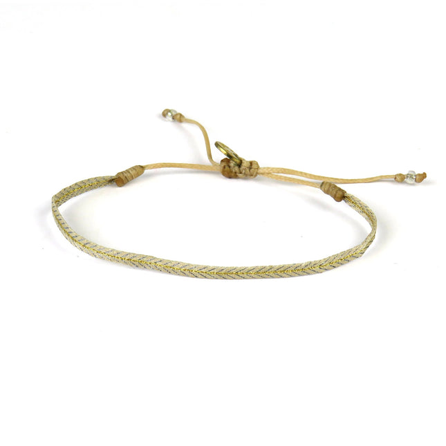 Feines handgewebtes Armband in Goldtönen - Guanabana