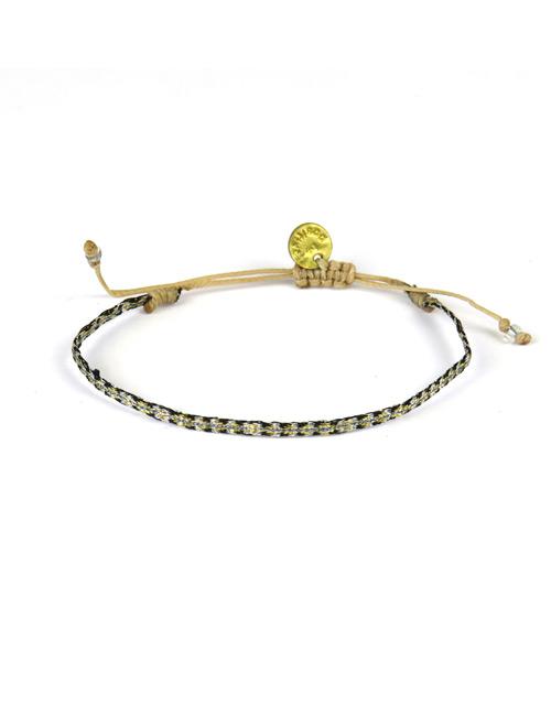 Bracelet Argentinas Fin Motif Or-Argent sur Noir - Guanabana