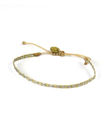 Bracelet Argentinas Fin Motif Or Argent sur Paille - Guanabana