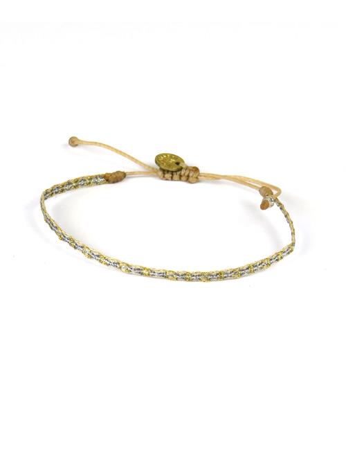 Bracelet Argentinas Fin Motif Or Argent sur Paille - Guanabana