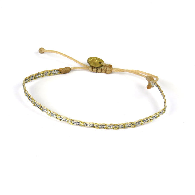 Feines handgewebtes Armband in Goldtönen - Guanabana