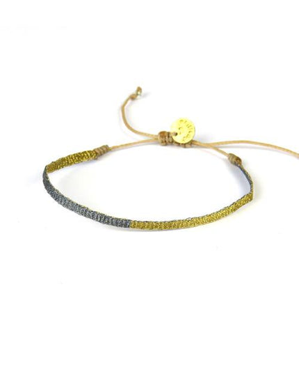 Bracelet Argentinas Fin Bicolore Or et Gris - Guanabana