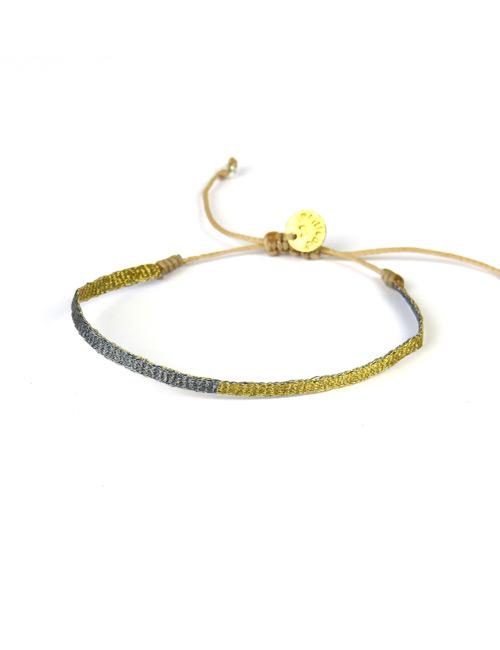 Bracelet Argentinas Fin Bicolore Or et Gris - Guanabana