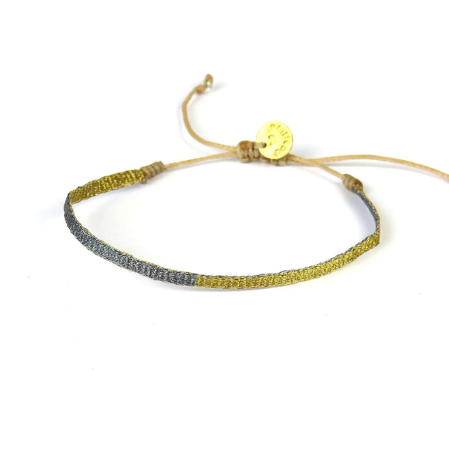 Feines handgewebtes Armband in Goldtönen - Guanabana
