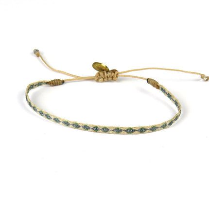 Handgewebtes Armband in Blau- und Grüntönen - Guanabana
