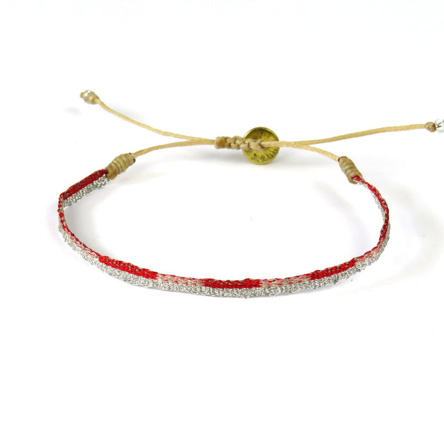 Handgewebtes Armband in Rottönen - Guanabana