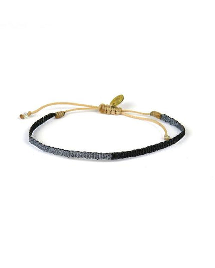Bracelet Argentinas Fin Bicolore Gris-Noir - Guanabana