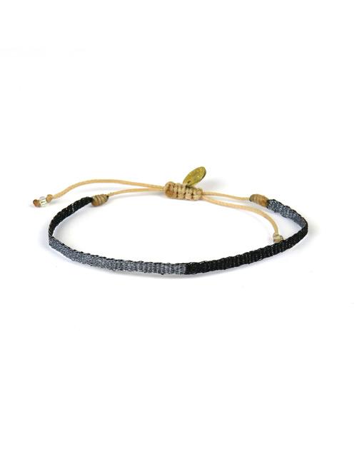 Bracelet Argentinas Fin Bicolore Gris-Noir - Guanabana