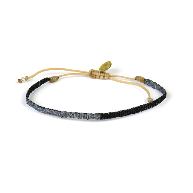 Feines handgewebtes Armband in Silbertönen - Guanabana