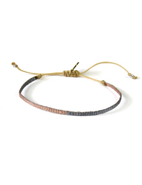 Bracelet Argentinas Fin Bicolore Gris et Bronze - Guanabana
