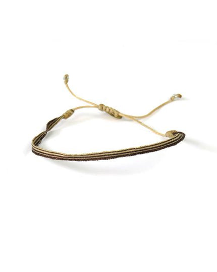 Bracelet Argentinas Fin Rayures Bronze et Paille - Guanabana