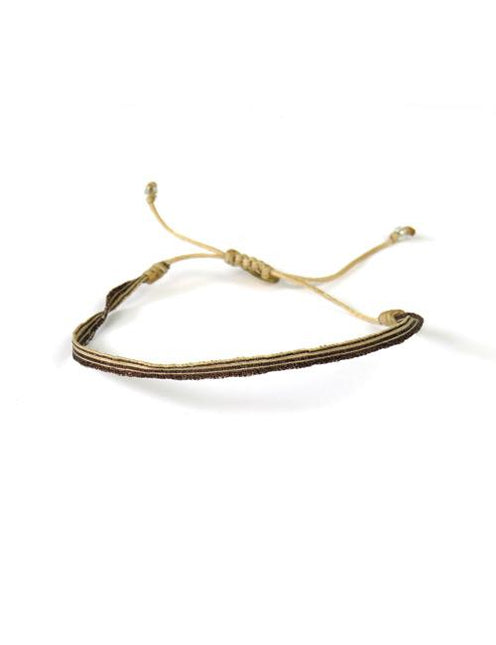 Bracelet Argentinas Fin Rayures Bronze et Paille - Guanabana