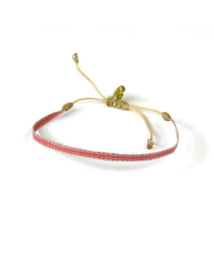 Bracelet Argentinas Fin Rouge et Argent sur Paille - Guanabana