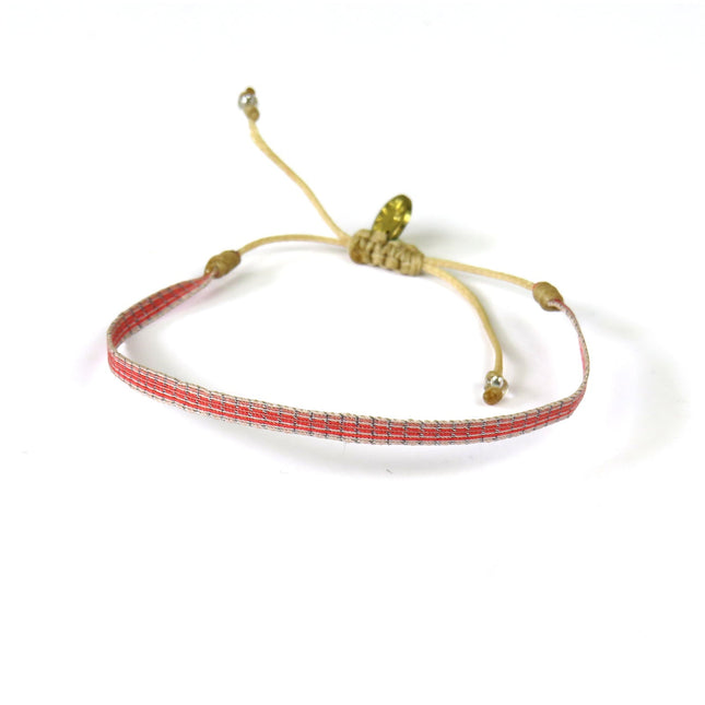 Handgewebtes Armband in Rottönen - Guanabana