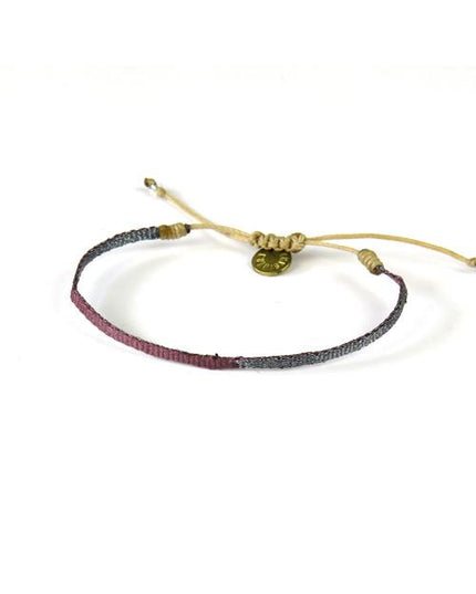 Bracelet Argentinas Fin Bicolore Bordeaux et Gris - Guanabana