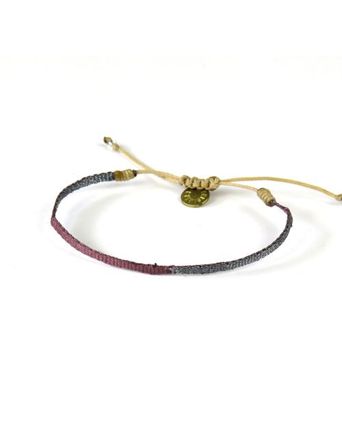 Bracelet Argentinas Fin Bicolore Bordeaux et Gris - Guanabana