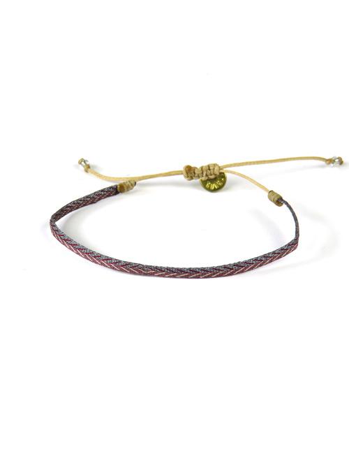 Bracelet Argentinas Fin Pointes Bordeaux et Gris - Guanabana