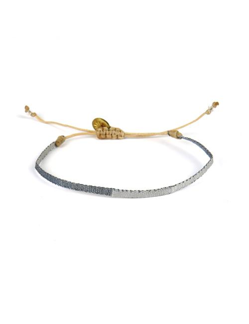 Bracelet Argentinas Fin Bicolore Argent et Gris - Guanabana