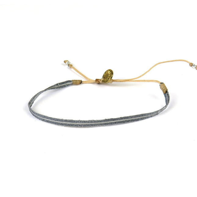 Feines handgewebtes Armband in Silbertönen - Guanabana