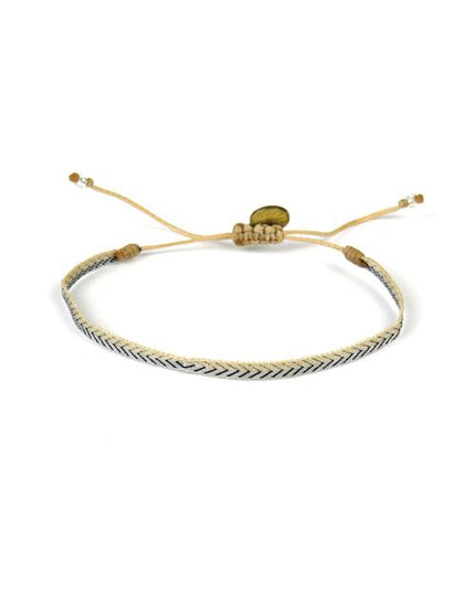 Bracelet Argentinas Fin Pointes Noires sur Argent et Paille - Guanabana