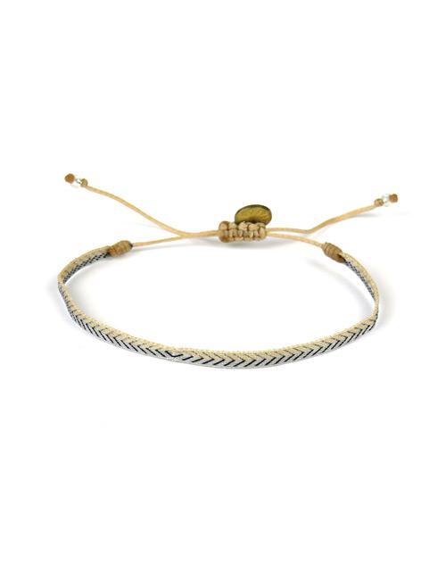 Bracelet Argentinas Fin Pointes Noires sur Argent et Paille - Guanabana