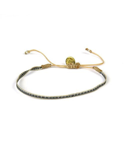 Bracelet Argentinas Fin Motif Argent et Noir - Guanabana