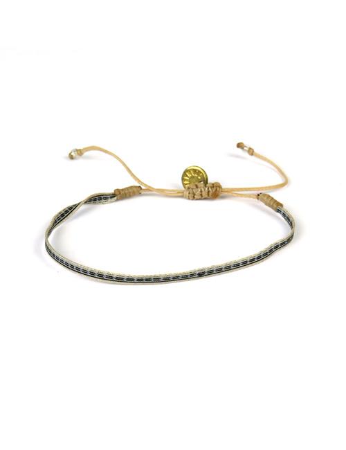 Bracelet Argentinas Fin Motif Argent et Noir - Guanabana