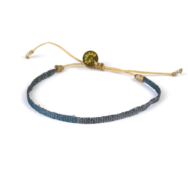 Handgewebtes Armband in Blau- und Grüntönen - Guanabana