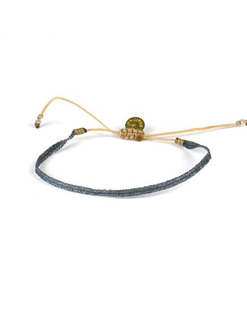 Bracelet Argentinas Fin Bandes Bleu Acier et Gris - Guanabana
