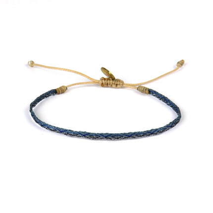 Handgewebtes Armband in Blau- und Grüntönen - Guanabana