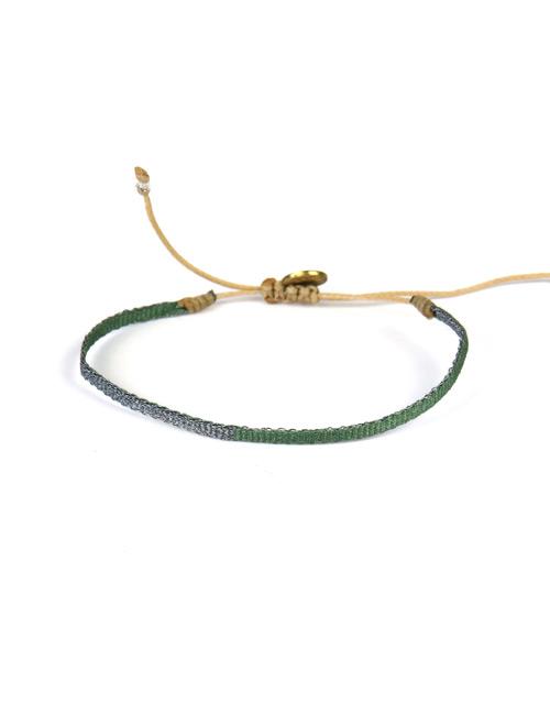 Bracelet Argentinas Fin Bicolore Vert et Gris - Guanabana