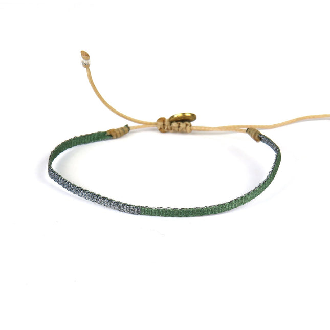 Handgewebtes Armband in Blau- und Grüntönen - Guanabana