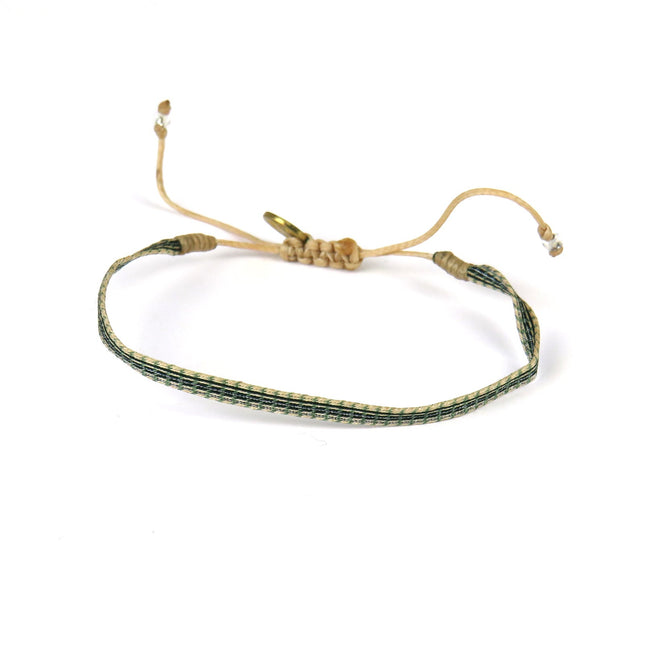 Handgewebtes Armband in Blau- und Grüntönen - Guanabana