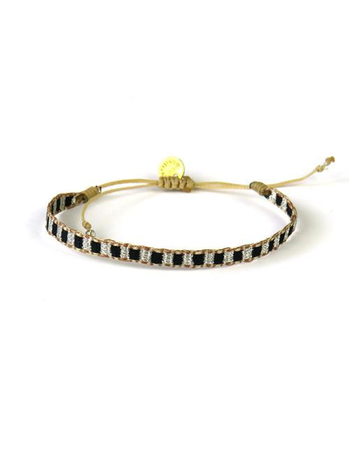 Bracelet Argentinas Moyen Motif Argent Bronze et Noir - Guanabana