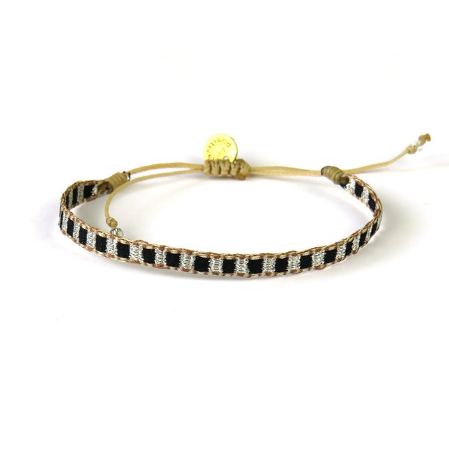 Mittelgrosses Handgewebtes Armband in Bronzetönen – Guanabana