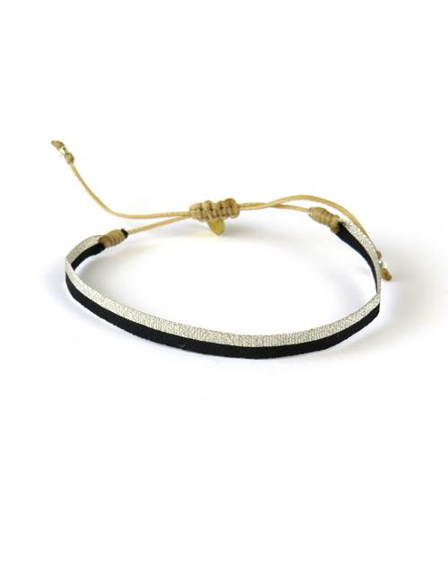 Bracelet Argentinas Moyen Bandes Argent et Noir - Guanabana