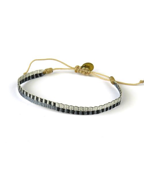 Bracelet Argentinas Moyen Motif Gris Argent et Noir - Guanabana