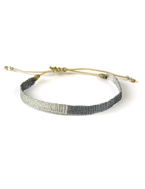 Bracelet Argentinas Moyen Bicolore Argent et Gris - Guanabana