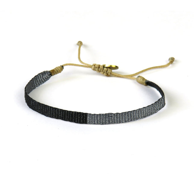 Mittelgrosses handgewebtes Armband in Silbertönen - Guanabana